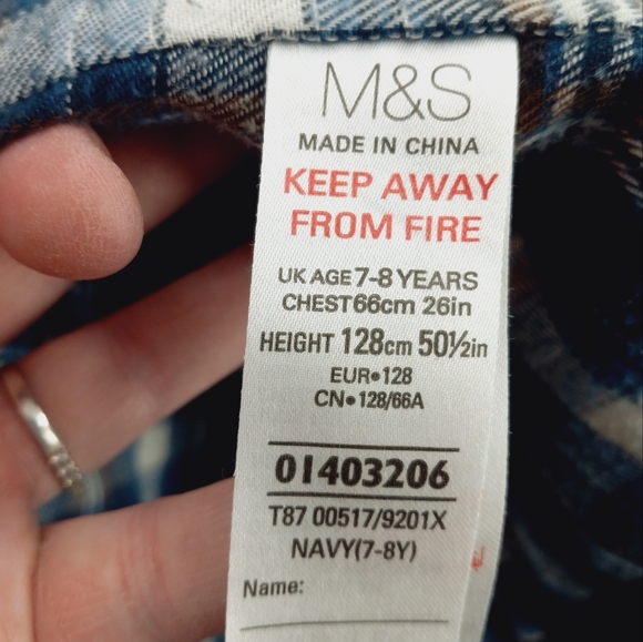 MARKS & SPENCER Boy's Navy Quilted Hooded Elbow Patch Jacket Size 7 - 8 Years - Picture 5 of 5